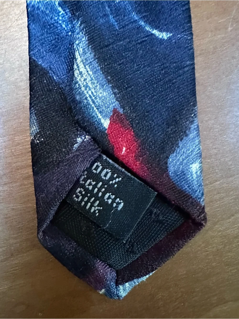 Bugatti Abstract Floral Silk Tie in Red and Blue